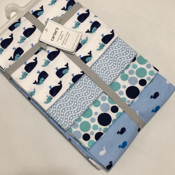 NWT Carter’s 4 Pack 100% Cotton Receiving Blankets - Picture 2 of 3